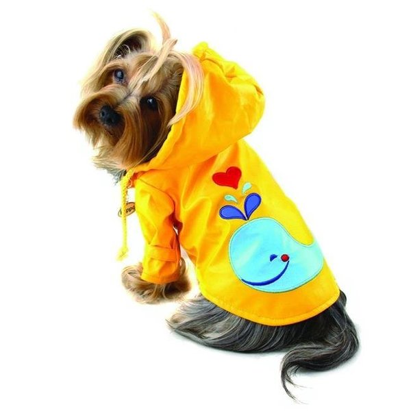 Klippo Pet Klippo Pet KJK060LZ Puppy Splashing Whale Raincoat - Large KJK060LZ